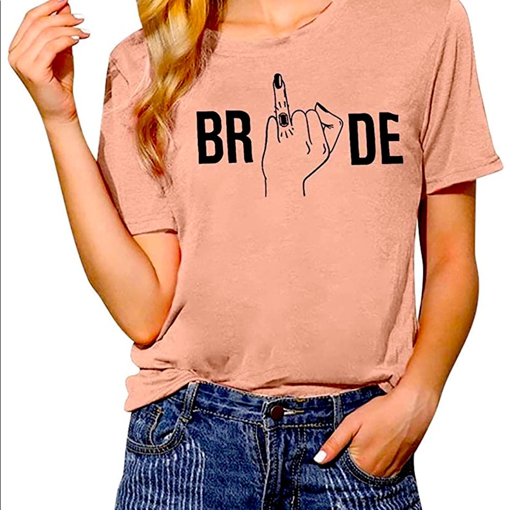 Bride shirt flip off
